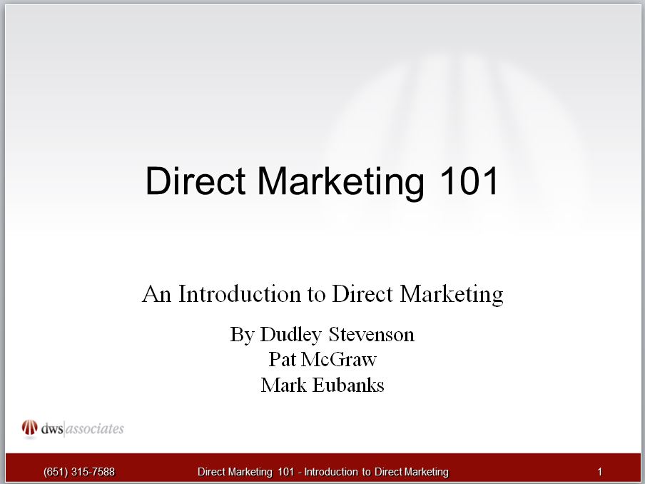 DWS Associates Direct Marketing 101 Tutorial